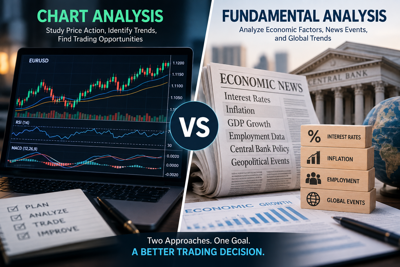 Chart analysis vs fundamental analysis in Forex trading