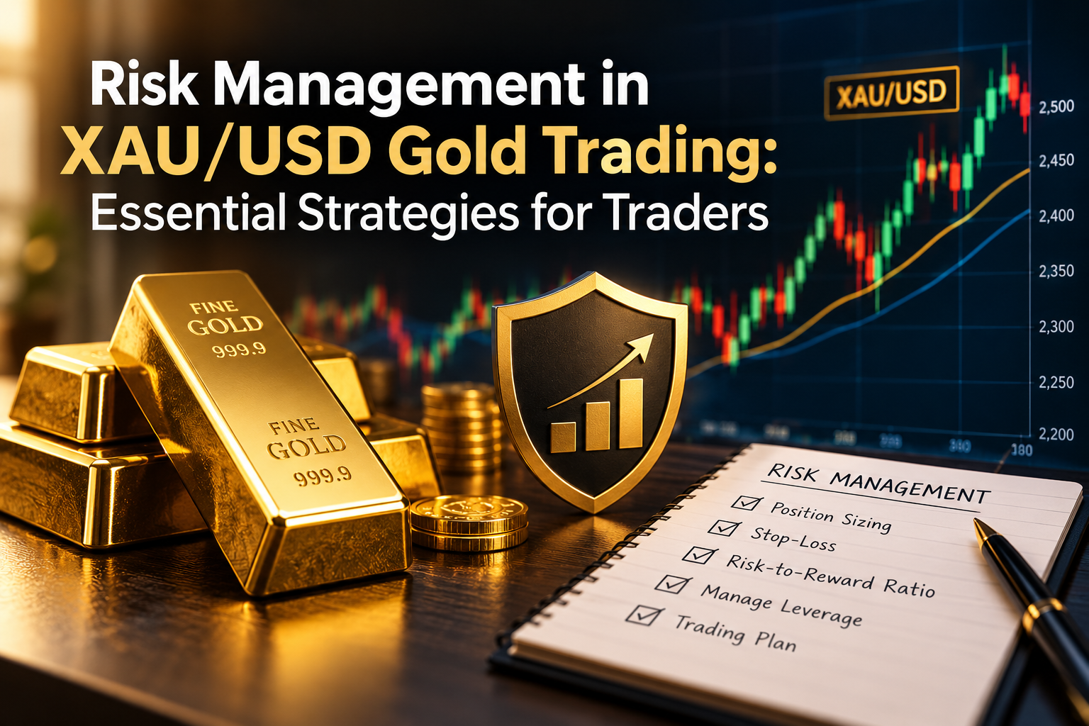 Risk management in XAU/USD gold trading with charts and trading strategies